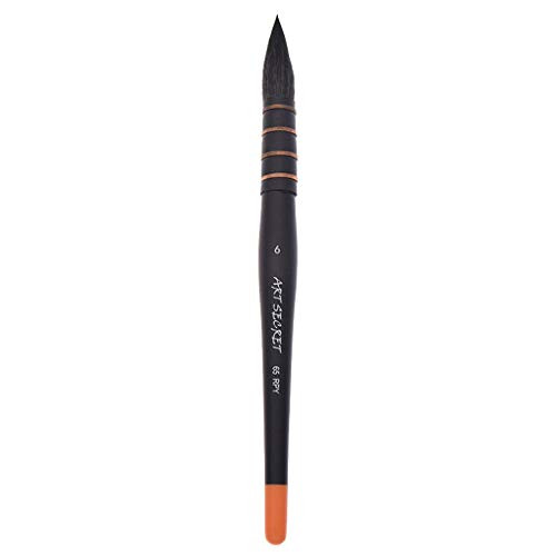 youeneom Artist Watercolor Paint Brushes - Squirrel Hair with Round Pointed Tip Wood Long Handle - Detail Paint Brush for Watercolors,Acrylics, Inks,Gouache,Oil and Tempera -6- youeneom Artist Watercolor Paint Brushes - Squirrel Hair with Round Pointed Tip Wood Long Handle - Detail Paint Brush for Watercolors,Acrylics, Inks,Gouache,Oil and Tempera -6-