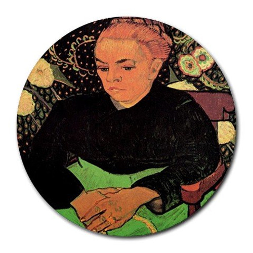 Madame Roulin Rocking the Cradle La Berceuse By Vincent Van Gogh Round Mouse Pad Madame Roulin Rocking the Cradle La Berceuse By Vincent Van Gogh Round Mouse Pad