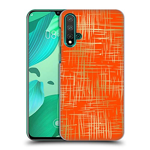 Head Case Designs Officially Licensed Caitlin Workman Cross Hatch Orange Patterns Hard Back Case Compatible with Huawei Nova 5