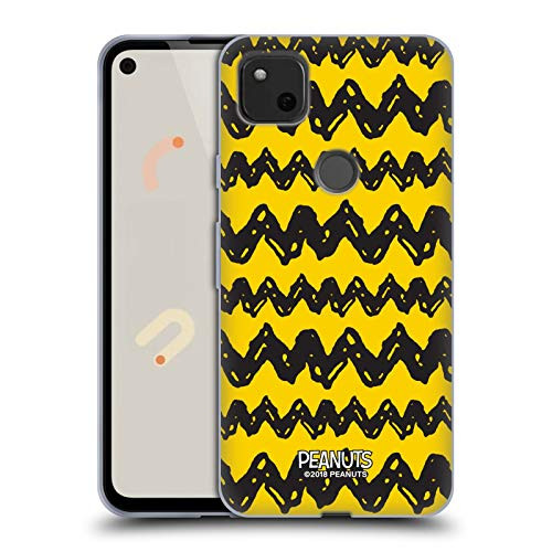 Head Case Designs Officially Licensed Peanuts Patterns Charlie Brown Soft Gel Case Compatible with Google Pixel 4a