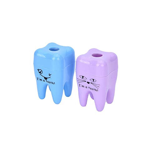 HJPOQZ Cute Lovely Plastic Teeth Pencil Sharpener Creative Stationery Students Kids Gifts for Children School Supply