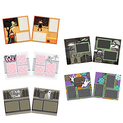 Trick or Treat - Halloween Scrapbook Set - 5 Double Page Layouts