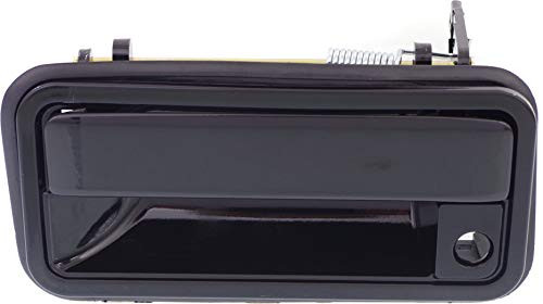 Garage-Pro Exterior Front Door Handle Compatible with GMC C/K FULL SIZE P/U 1988-2002 LH Smooth Black Metal With Keyhole