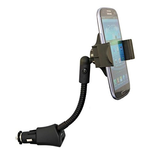 Car Mount Charger Socket Holder with USB Port Dock Cradle Gooseneck Rotating for T-Mobile LG Stylo 2 Plus - T-Mobile LG Stylo 3 Plus - T-Mobile LG V10 - T-Mobile LG V20 - T-Mobile LG V30