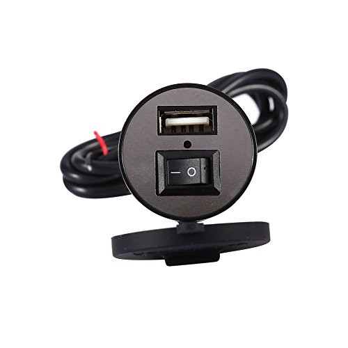 USB Charger,DC 12V USB Motorcycle Mobile Phone Power Supply Charger Waterproof Port Socket Black