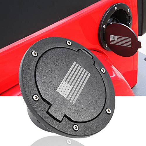 JeCar Gas Tank Cap Cover Fuel Filler Cover JK Gas Cap for Jeep Wrangler JK & Unlimited 2007-2017 Sport Rubicon Sahara (US Flag)