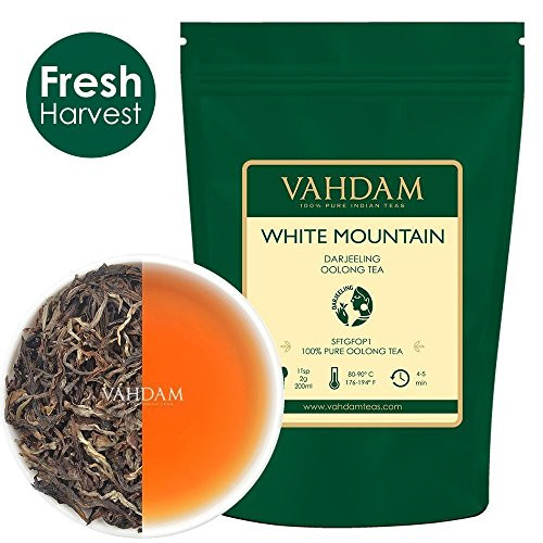 VAHDAM, White Mountain Oolong Tea Loose Leaf (25 Cups) | 100% PURE Oolong Tea Leaves | Darjeeling Tea | RICH ANTI-OXIDANTS | Oolong Tea For Weight Loss | Brew as Hot, Iced Tea or Kombucha Tea | 1.76oz VAHDAM, White Mountain Oolong Tea Loose Leaf (25 Cups) | 100% PURE Oolong Tea Leaves | Darjeeling Tea | RICH ANTI-OXIDANTS | Oolong Tea For Weight Loss | Brew as Hot, Iced Tea or Kombucha Tea | 1.76oz