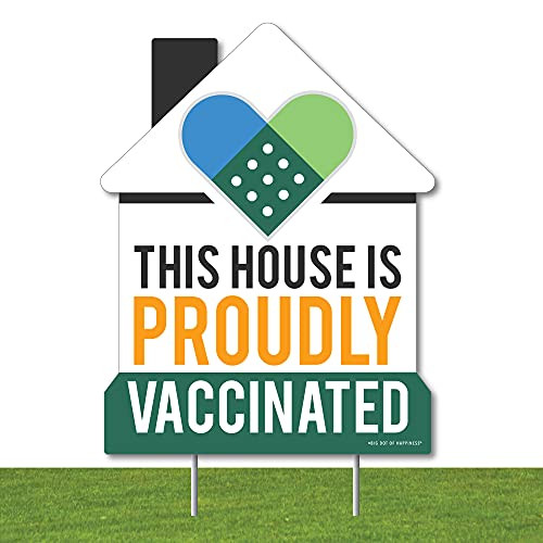 Big Dot of Happiness Proudly Vaccinated - Outdoor Lawn Sign - Vaccine Yard Sign - 1 Piece