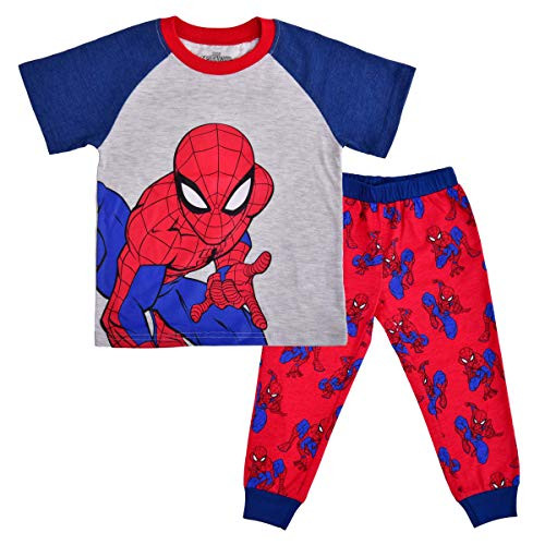 Marvel Boy's 2-Piece Spider-Man Raglan Shirt and Jogger Pants Set, Grey, Size 5