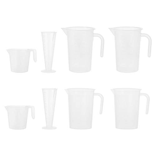 8pcs Plastic Measuring Jug Set 100ML 250ML 500ML 1000ML Baking Measure Cup