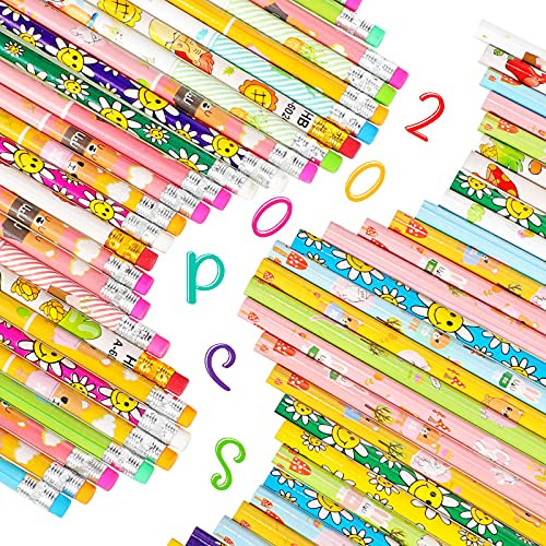 200 Pieces Colorful Pencils with Eraser Tops Assorted Cute Pencils Wooden Pencils for Kids School Pencil Set for Children, Students, Teachers, Party Office Supplies