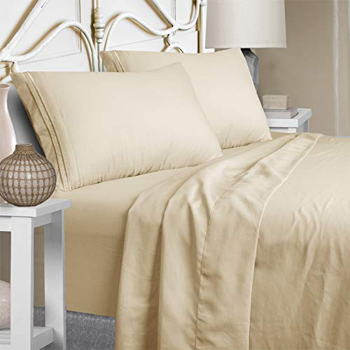 Mejoroom Full Size Sheet Set - Soft Microfiber Bed Sheets,Deep Pocket Fitted Sheet, Hypoallergenic,Wrinkle and  Breathable, Fade Resistant - 4 Piece -Full, Taupe-