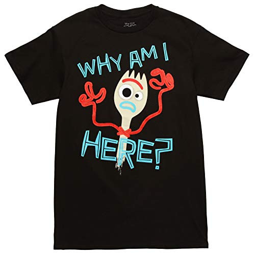 Toy Story Forkie Why Am I Here Adult T-Shirt - Black -Small-