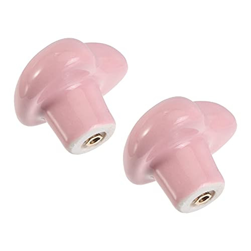 Cabilock 2pcs Heart Shaped Cabinet Handles Ceramic Knobs Drawer Cabinet Dresser Pulls Handles Kitchen Furniture Knobs for Closet Cupboard Wardrobe