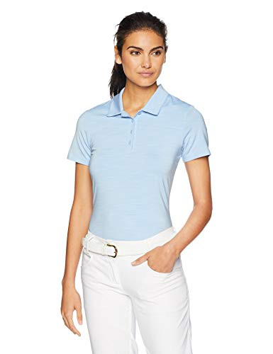 adidas Golf Women's Ultimate 365 Shorts Sleeve Polo, Small, Vision Blue Heather