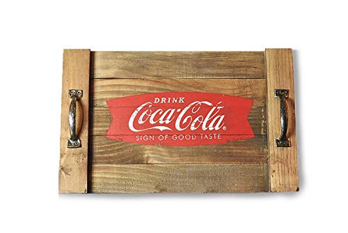 youngs Inc Wood Drink Coca Cola Tray, Multi