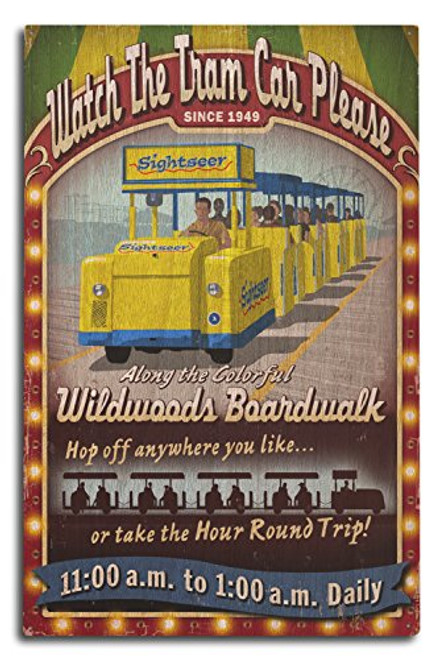 Lantern Press Wildwood, New Jersey, Tram Car Vintage Sign -10x15 Wood Wall Sign, Wall Decor Ready to Hang- Lantern Press Wildwood, New Jersey, Tram Car Vintage Sign -10x15 Wood Wall Sign, Wall Decor Ready to Hang-