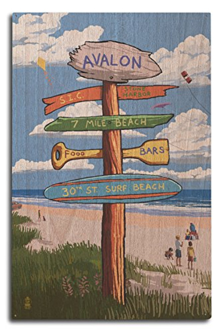 Lantern Press Avalon, New Jersey, Sign Destinations -10x15 Wood Wall Sign, Wall Decor Ready to Hang- Lantern Press Avalon, New Jersey, Sign Destinations -10x15 Wood Wall Sign, Wall Decor Ready to Hang-
