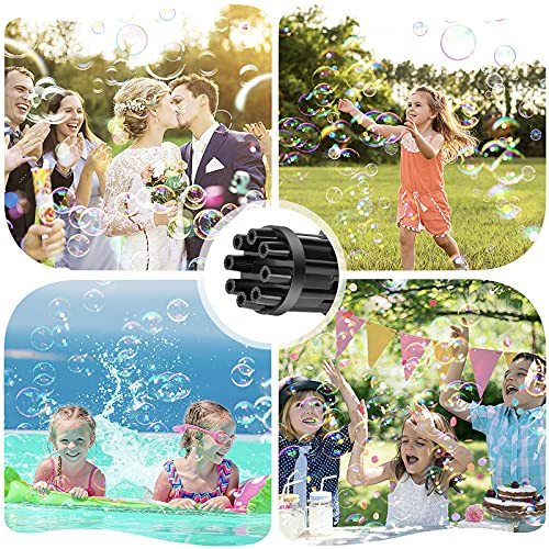 WETONG Bubble Machine,Bubble Machine 2021 Bubble 8-Hole Bubble Blower Automatic Bubble Maker Machine Electric Bubble Machine Toy Gifts for Kids Summer Outdoor Activities -Black 1 Pack-