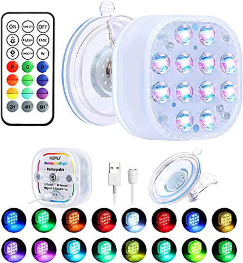 Homly Rechargeable LED Pool Lights for Inground Pool, Above Ground Pool Lights Waterproof Pool Underwater Lights Submersible Led Lights with 16 Colors, Remote, Huge Suction Cup, Magnetic, 1-Pack Homly Rechargeable LED Pool Lights for Inground Pool, Above Ground Pool Lights Waterproof Pool Underwater Lights Submersible Led Lights with 16 Colors, Remote, Huge Suction Cup, Magnetic, 1-Pack