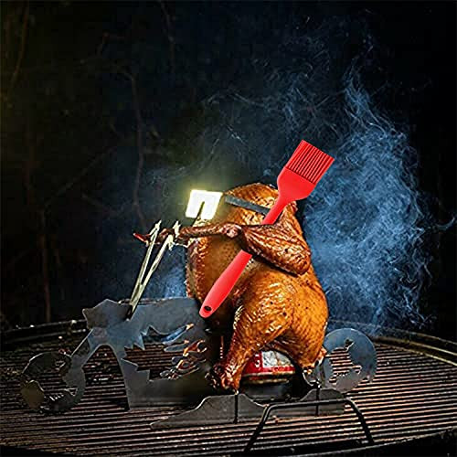 GIFTOURS Motorcycle Beer Can Chicken Holder for Grill, Stainless Beer Can Chicken Stand with Glasses, Beer Chicken Roaster,Portable Beer Can Chicken Rack for BBQ Tool.