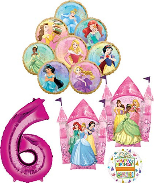 Disney Princess Party Supplies 6th Birthday Balloon Bouquet Decorations with 8 Princesses Disney Princess Party Supplies 6th Birthday Balloon Bouquet Decorations with 8 Princesses