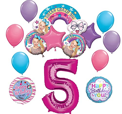 JoJo Siwa Party Supplies 5th Birthday Dream Crazy Big Balloon Bouquet Decorations