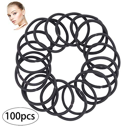 100PCS Hair Ties Rubber Band Thick Curly Hair Rings No Crease No Slip Soft Hair Elastics Band Seamless Ponytail Holder Scrunchie For Kids and Adult
