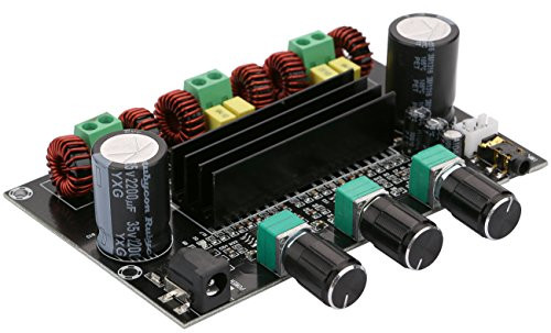 Audio Amplifier Board, Yeeco 2.1 Channel 2x80W+100W Digital Power Amplifier Board DC 12-26V 15V 19V 24V Car Audio Stereo AMP Module with Volume Knob and 3.5MM Audio Input for Audio System DIY Speakers
