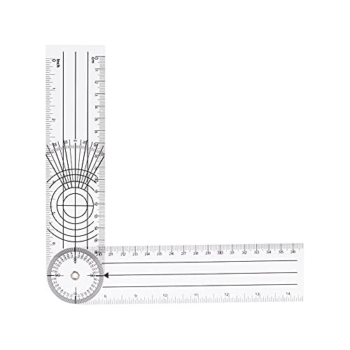 Blingbin Medical Angle Ruler, Multi-Ruler Goniometer Angle Medical Spinal Ruler Professional 360 Degree Measuring Tool Spinals Goniometer Protractors