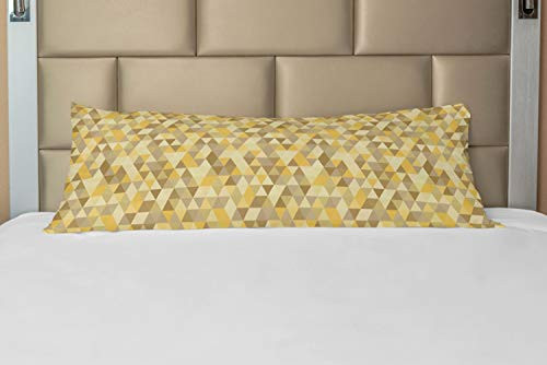 Ambesonne Yellow Brown Body Pillow Case Cover with Zipper, Monotone Triangles Arranged Polygonal Artwork, Decorative Accent Long Pillowcase, 21" x 54", Coffee Yellow Ambesonne Yellow Brown Body Pillow Case Cover with Zipper, Monotone Triangles Arranged Polygonal Artwork, Decorative Accent Long Pillowcase, 21" x 54", Coffee Yellow