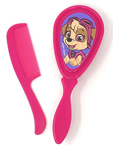Paw Patrol Baby Toddler Comb  and  Brush Set Featuring Your Choice of Chase, Marshall, Skye or Everest -Skye Pink-