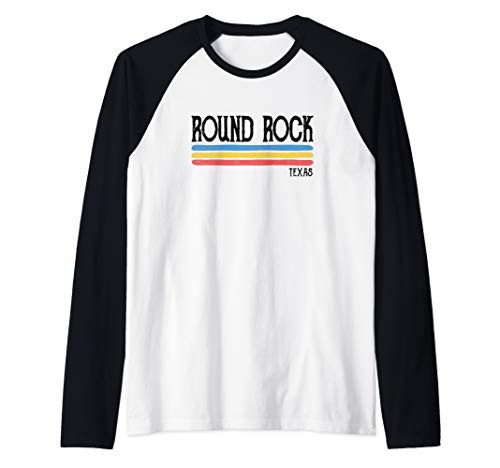 Vintage Round Rock Texas TX Souvenir Gift Raglan Baseball Tee