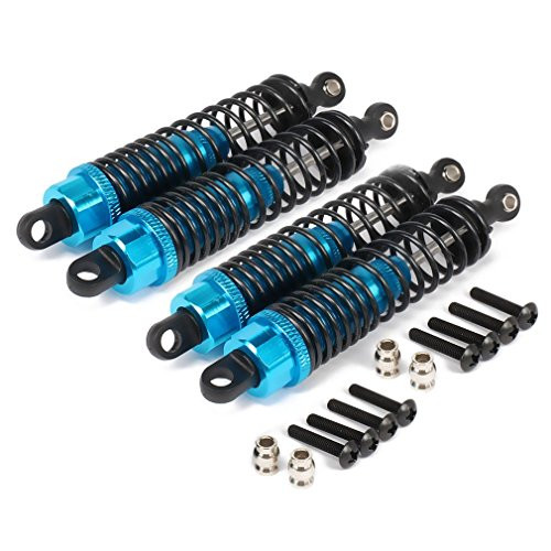 Shock Absorber Damper 100mm Oil Adjustable for RC Car 1/10 Buggy Truck Crawler Upgraded Hop-Up Parts HPI HSP Traxxas Axial Tamiya Redcat 4Pcs(Blue)