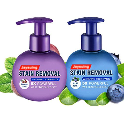 Baking Soda Whitening Toothpaste Stain Removal Press Whitening Toothpaste Strong Cleaning Power Natural Stain Remover Fluoride-Free Toothpaste -2 Pack-