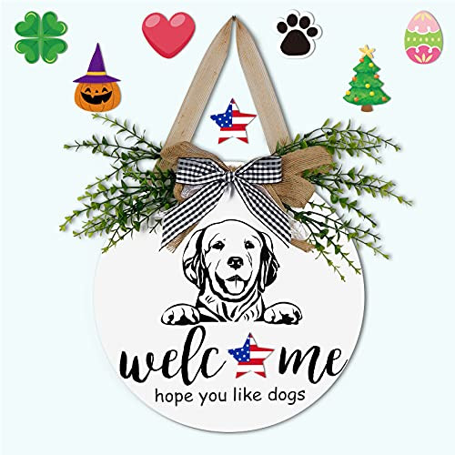 OurWarm Welcome Sign Welcome Front Door Decor, Round Wood Sign Hanging Welcome Sign for Home Decor, Summer Porch Welcome Sign Front Door Decoration with Whiteboard Welcome OurWarm Welcome Sign Welcome Front Door Decor, Round Wood Sign Hanging Welcome Sign for Home Decor, Summer Porch Welcome Sign Front Door Decoration with Whiteboard Welcome