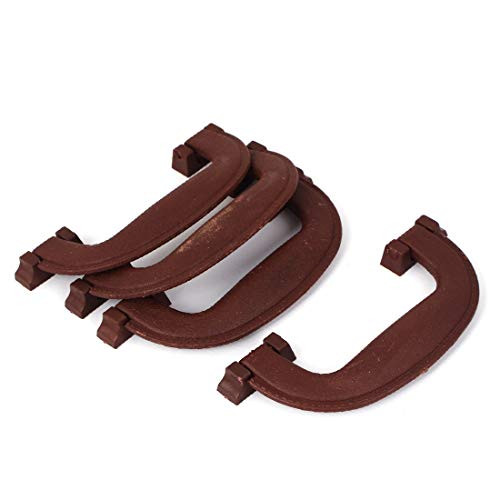 New Lon0167 145mm Long Featured Plastic Luggage Part reliable efficacy Suitcase Side Carrying Pull Handle Brown 4pcs-id:bb6 a2 de 2a3-