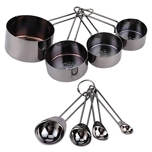8pcs Stainless Steel Measuring Cup Baking Measuring Spoon Coffee Spoon with Scale Baking Measuring Spoon Measuring Spoon with Scale Kitchen Cooking Baking Supplies-01-