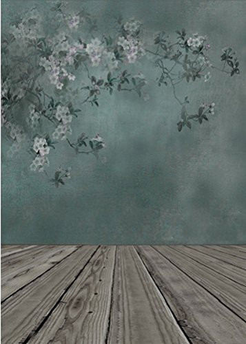 Wooden Floor Flower Tree Photography Backdrops Photo Props Studio Background 5x7ft