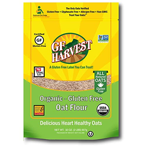 GF Harvest Gluten Free Organic Whole Grain Oat Flour, 32 oz. Bag, -Pack of 2-
