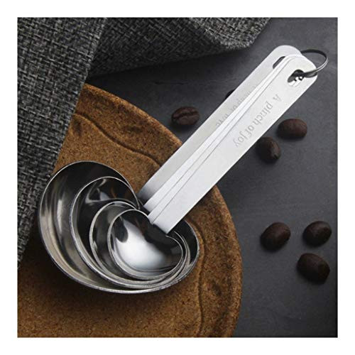 xmwm Heart Measuring Spoon Coffee Tools 304 Stainless Steel, 4pcs Measure Spoons for Baking and Cooking
