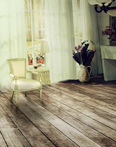 Wooden Floor Living Room Chair Flowers Photography Backdrops Photo Props Studio Background 5x7ft