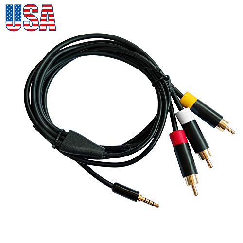yan 1.8M Composite AV Audio Video Cable Cord RCA for Microsoft Xbox 360 E Controller