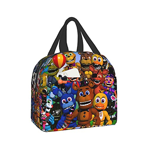 Chencym Five Nights At Freddy'S Boys Lunch Bag Tote Bag Fnaf thermal lunch box For Women Men In Work Outdoor Girls Insulated Lunch Container Black2-One Size