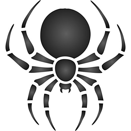 Halloween Spider Stencil, 4.5 x 4.5 inch -L- - Scary Large Spider Insect Bug Stencils for Painting Template