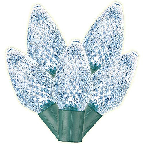 Philips 25ct Cool White LED Faceted C9 String Christmas Lights