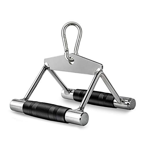 DOHOO Cable Machine Attachment V Sharp Handle with Hook LAT Pull Down Accessory for Gym