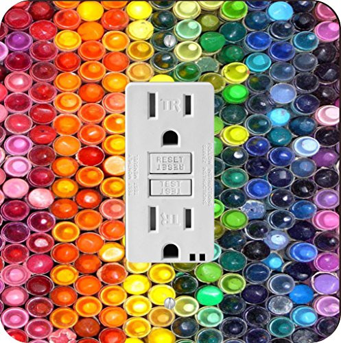 Rikki Knight Colorful Paint Cans Single GFI Light Switch Plate
