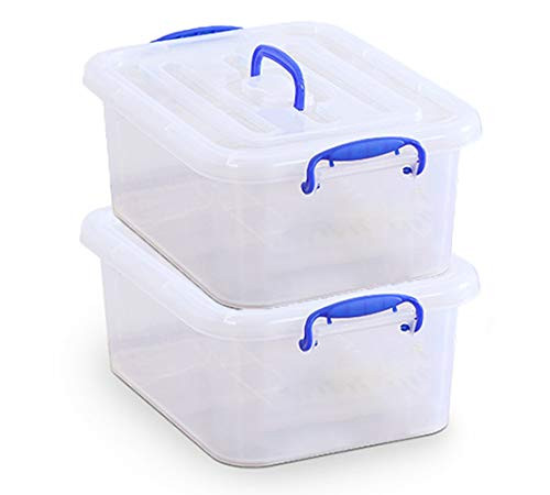 9 Quart Clear Storage Latch Bins with Lids/Handle, Plastic Clear Stackable Box, 9-Liter -2 Pack-