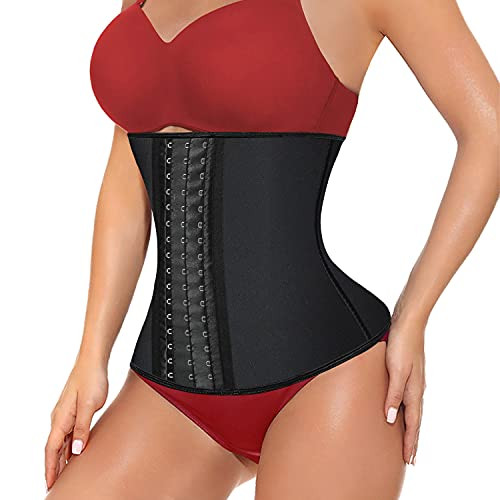 Waist Trainer for Women ?Latex Waist Corsets Cincher Hourglass Body Shaper Trimmer with Steel Bones Extender